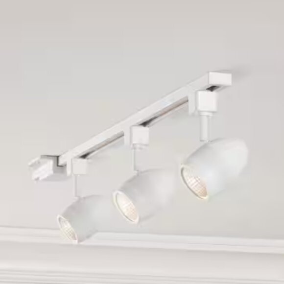 NEW Hampton Bay 4' 3 Light Integrated LED Linear Track Lighting Kit Round Head - Picture 1 of 10